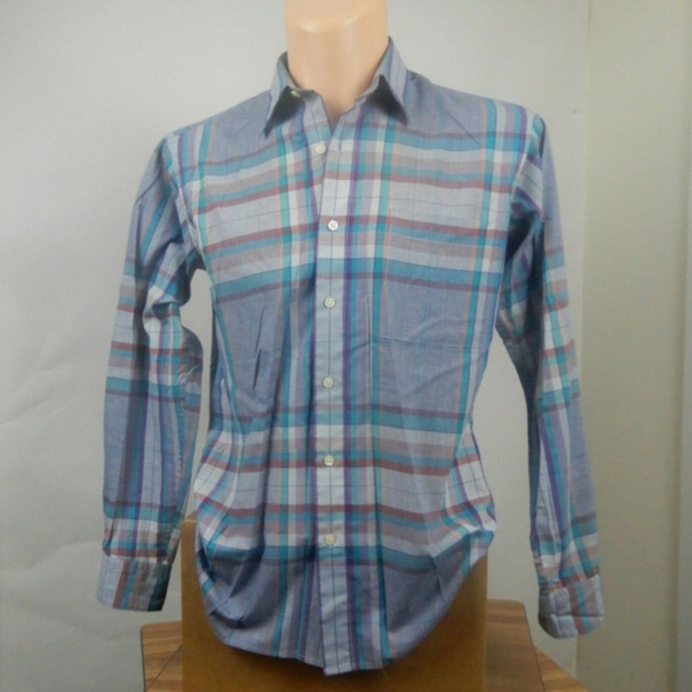Pierre Cardin Purple Green Button Front Shirt